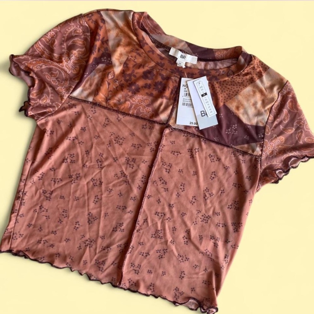 Nordstrom Cropped Sheer Top NWT